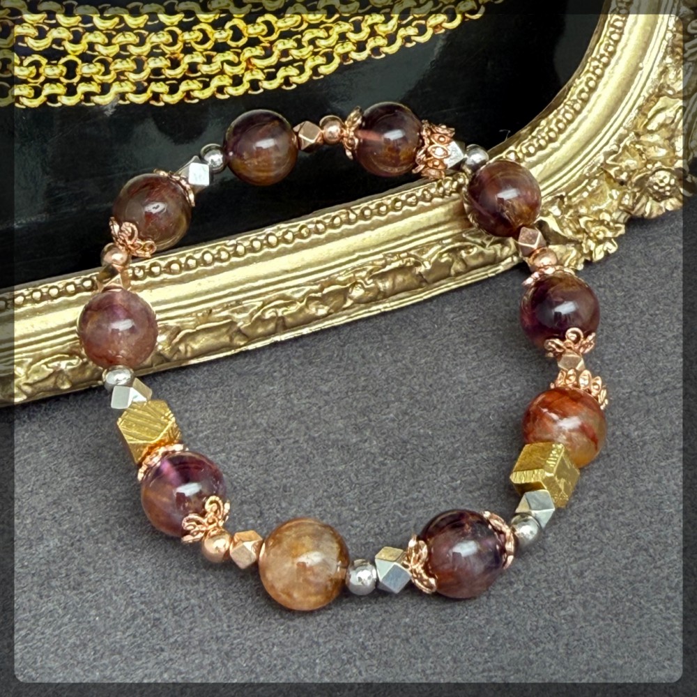 Auralite 23 mix Meteorite Silver Bracelet