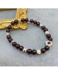 紫牙烏石榴石純銀手鏈